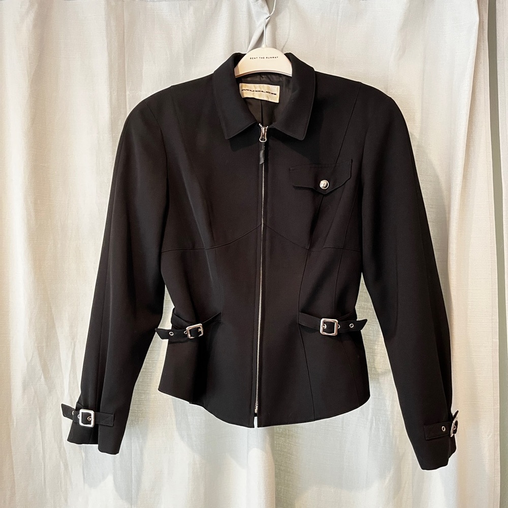 Vintage Mugler black gabardine jacket, small